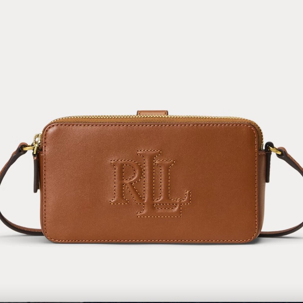 Leather Ralph Lauren Medium Witley Crossbody Wallet NWOT